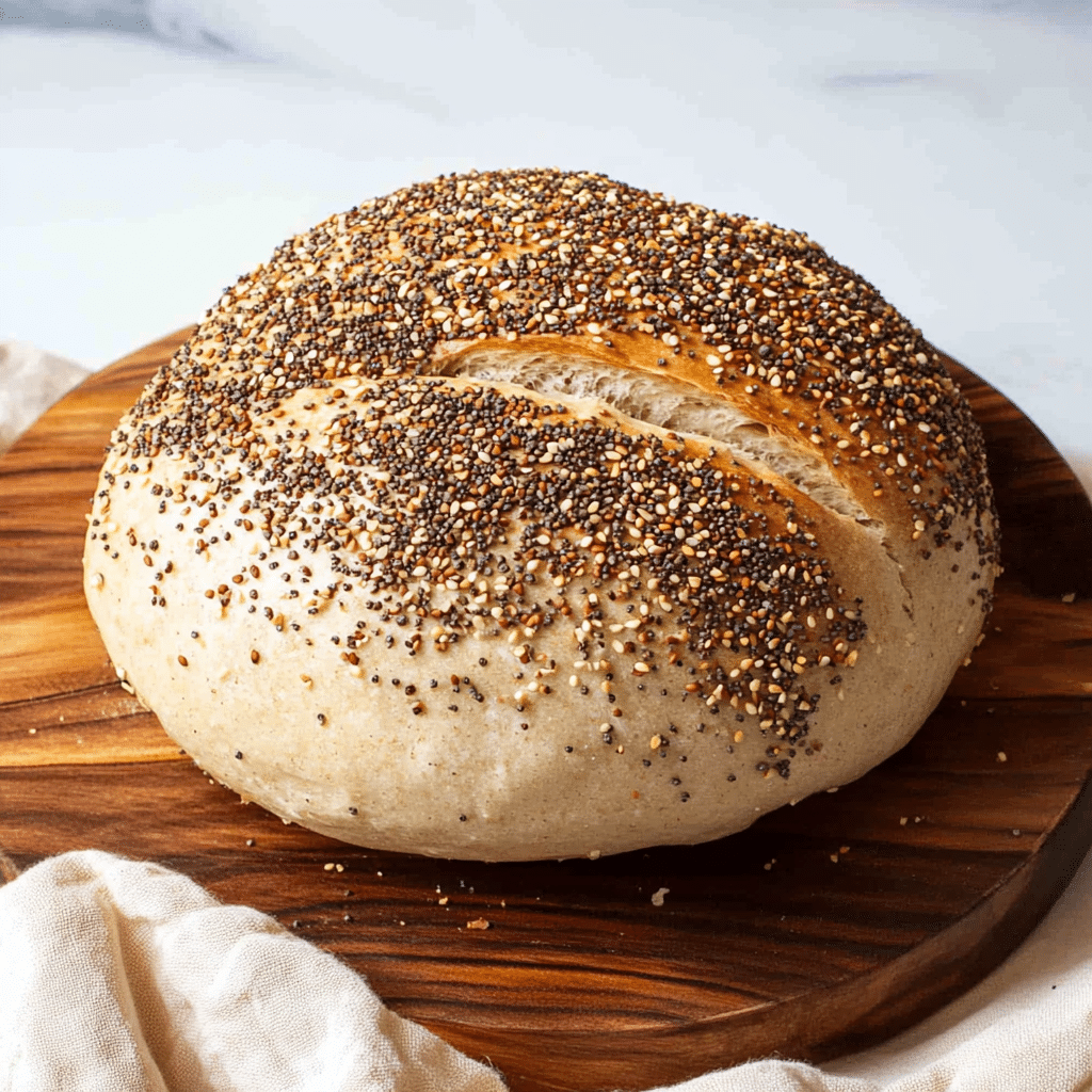 Everything Bagel Sourdough Bread fresh from the oven