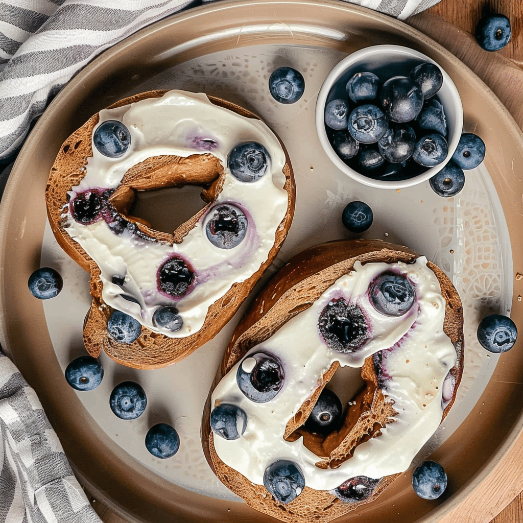 The Best Sourdough Bagels You Can Make at Home (5 Irresistible Flavors) 3 blueberry sourdough bagels boiling in water in farmhouse kitchen