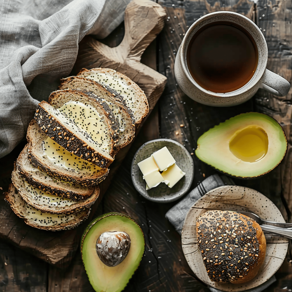 The Best Sourdough Bagels You Can Make at Home (5 Irresistible Flavors) 1 sliced everything bagel sourdough bread served with butter and avocado