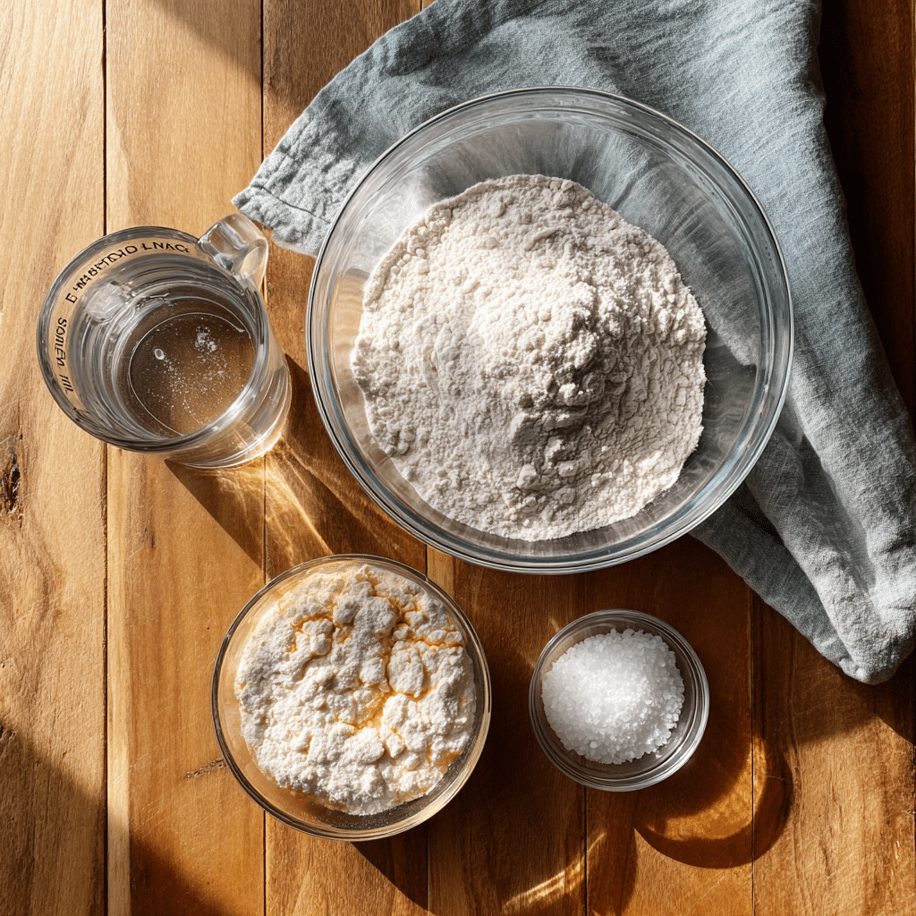 How to Make Perfect No Yeast Sourdough Discard Pizza Dough 7 sourdough discard pizza dough ingredients bread flour water salt